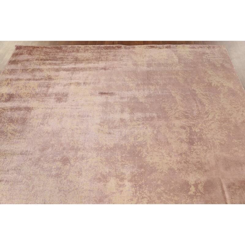 Modern Abstract Indian Area Rug Handmade Wool Carpet - 6'8"x 9'10"