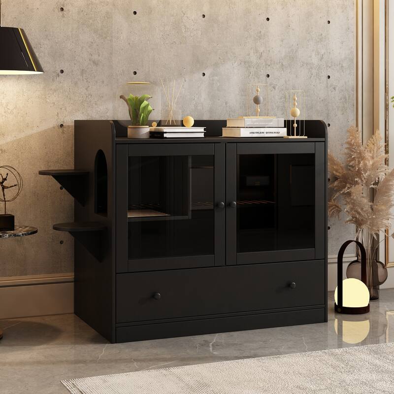 40" Cat-Friendly Litter Box Enclosure with Storage Bookcase Cabinet