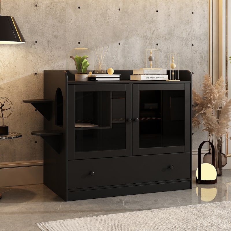 Multifunctional Pet Litter Box Cabinet Stylish Hideaway for Your Cat