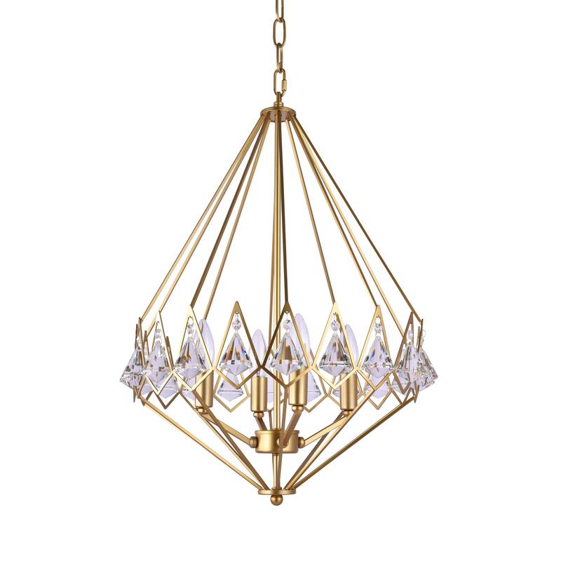 Bethel International LA22 Four Light Chandelier Gold - Exact Size