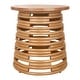 preview thumbnail 11 of 17, NPD Furniture Zeke Rattan Round Coffee or Side Table with Solid Wood Top Side Table - Honey