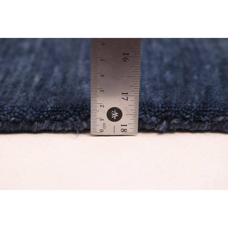 ECARPETGALLERY Hand Loomed Indo Gabbeh Dark Navy Wool Rug - 8'3 x 9'10