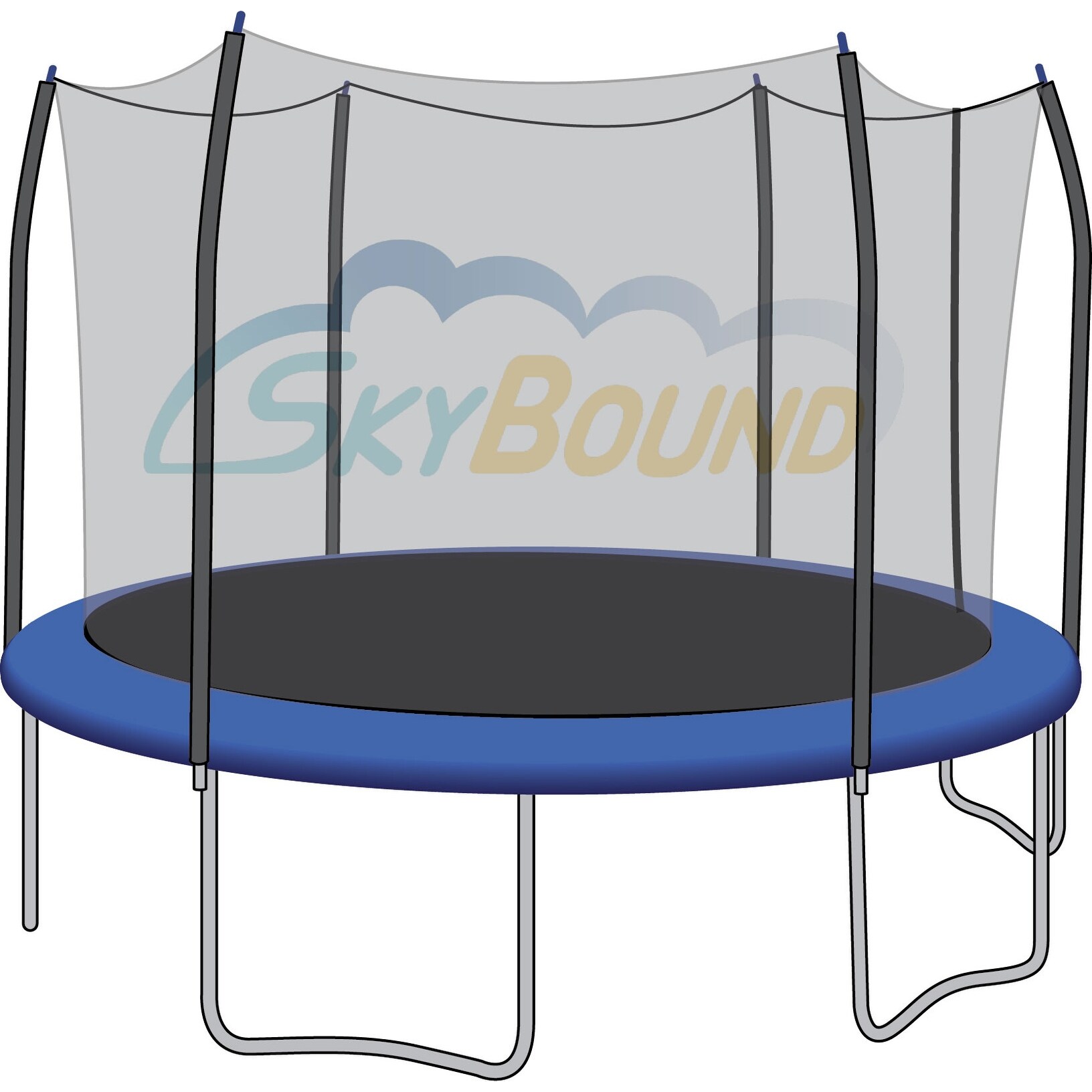 SkyBound 12 Foot Trampoline Net Fits 12 Foot Frames with 6 Straight Curved Enclosure Poles Compatible with Skywalker On Sale Bed Bath Beyond 26043074