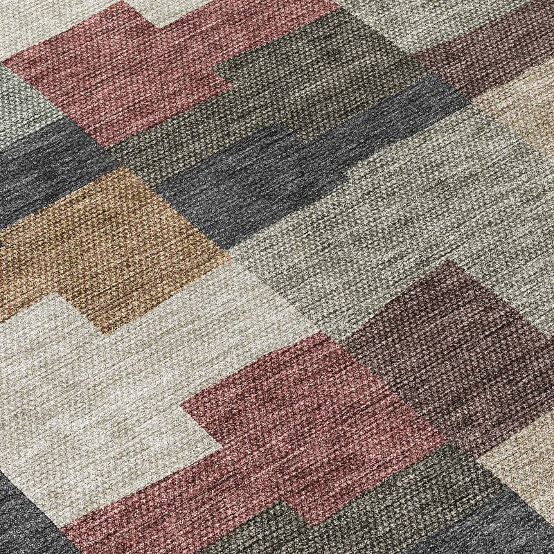 Machine Washable Indoor/ Outdoor Chantille Contemporary Blocks Rug