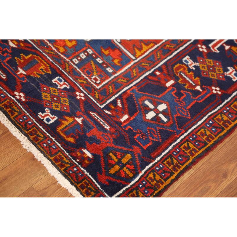 Hand Knotted Oriental 100% Wool Carpet Traditional Medallion Red Heriz Area Rug - 10' 10'' X 7' 8''