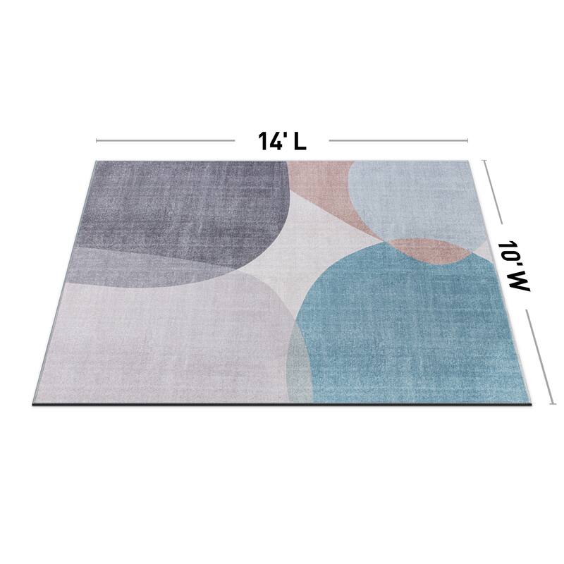 Contemporary Geometric Machine Washable Area Rug