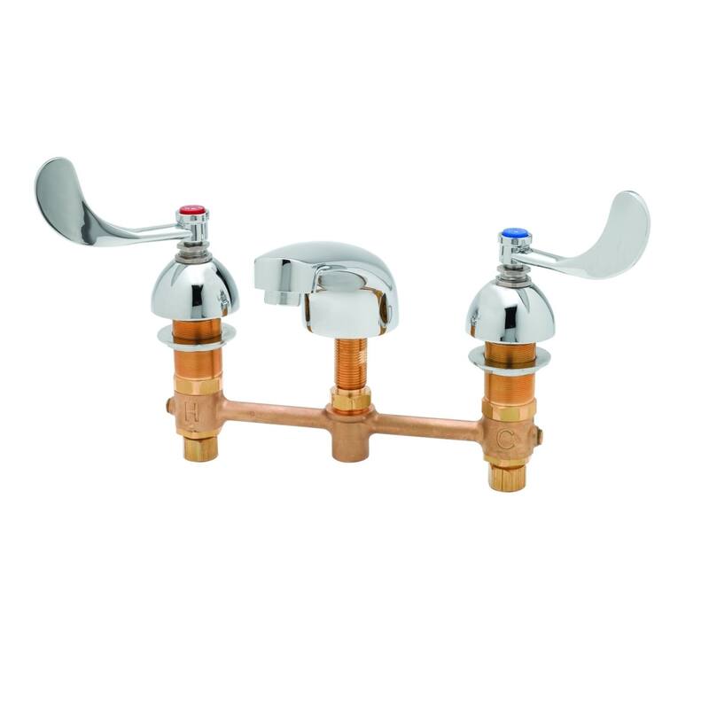 T and S Brass 0.5 GPM 8" Concealed Deck Mounted Lavatory Faucet with - Chrome