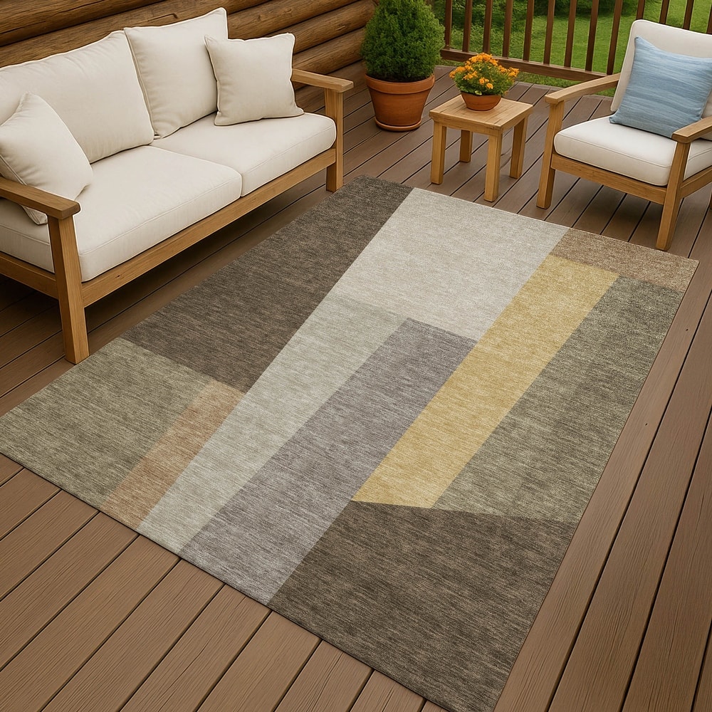Machine Washable Indoor/ Outdoor Contemporary Jolie Chantille Rug