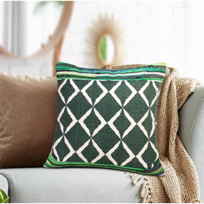Sevita Boho Diamond Chindi Throw Pillow