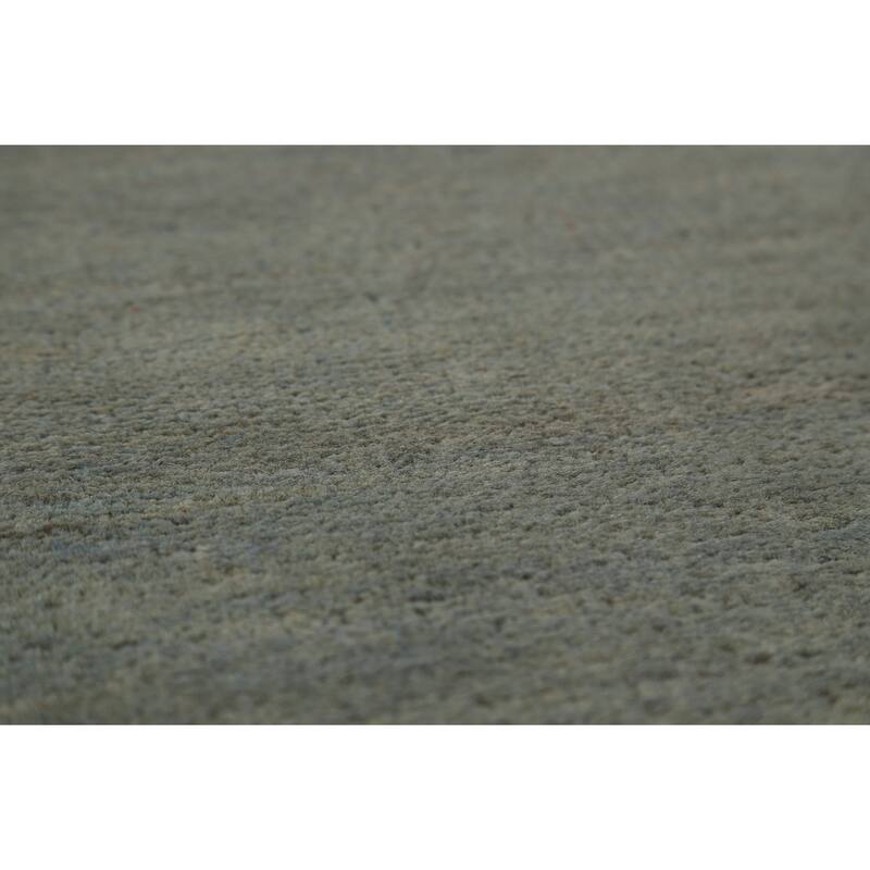 Modern Gabbeh Oriental Rug Hand-Knotted Solid Wool Carpet - 5'7" x 6'7"