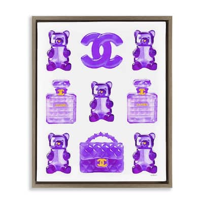 Stupell Purple Glam Gummy Candy Framed Floater Canvas Wall Art Design by Amanda Greenwood