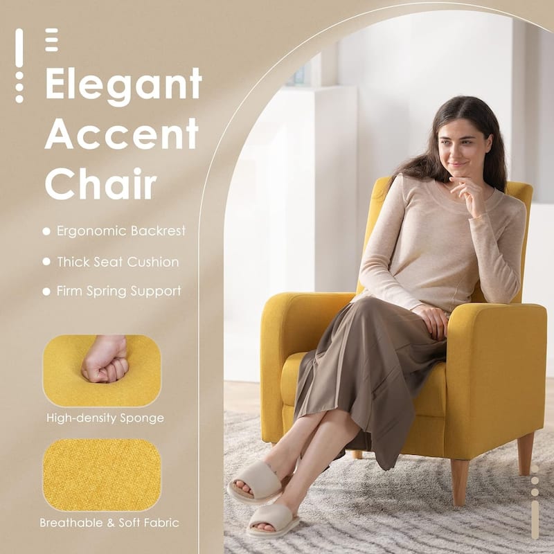 Fabric/Leather Modern Accent Chairs with Lounge Seat
