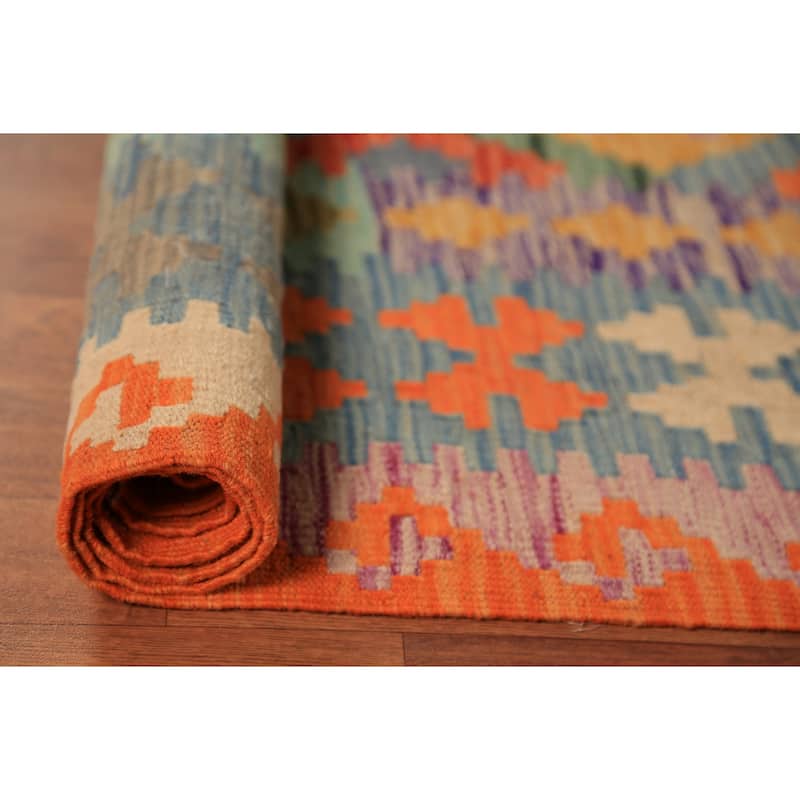 South Western Style Kilim Large Rug Flatweave Oriental Wool Carpet - 10'3"x 16'2"