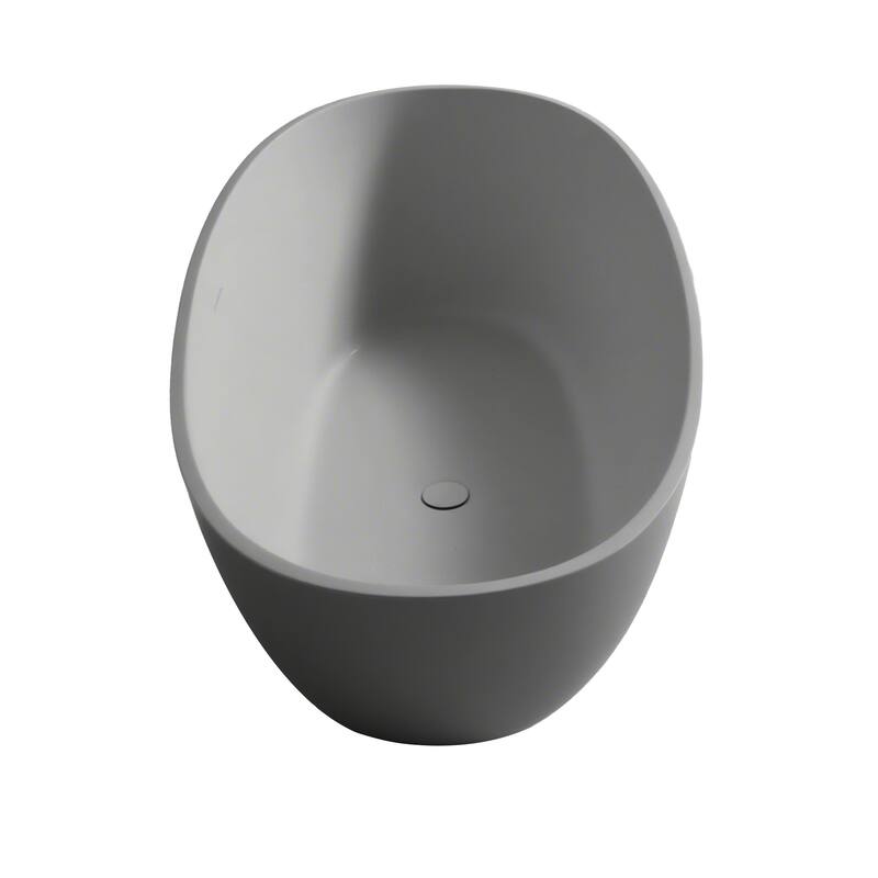 65" Matte Grey Solid Surface Bathtub