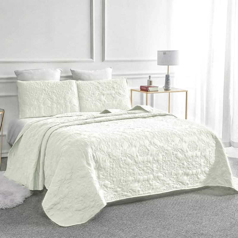 Sophia & William 2/3 Pieces Quilt Set, Reversible Microfiber Bedding Bedspread Coverlet Set