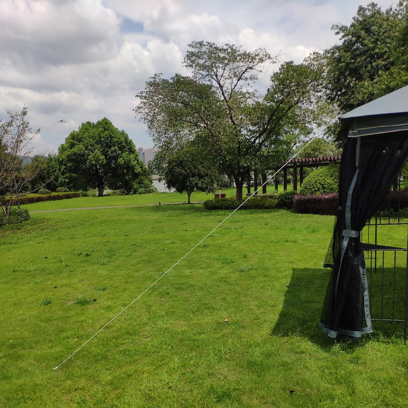 Patio Gazebo Canopy Tent with Ventilated Roof and Net