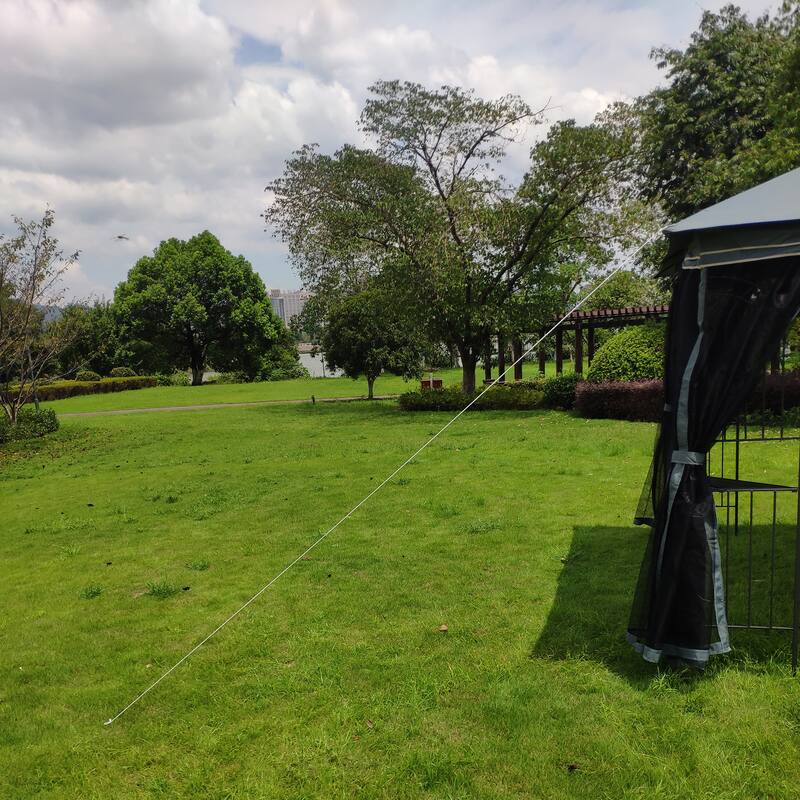 13 x10 Outdoor Gazebo Canopy Tent With Ventilated Double Roof And Mosquito net for Lawn(Detachable Mesh Screen On All Sides)