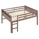 preview thumbnail 11 of 56, Twin or Full Size Low Loft Bed with Hanging Clothes Racks for Boys Girls, Concise Wood Kids Bed Frame(No Box Spring Needed)