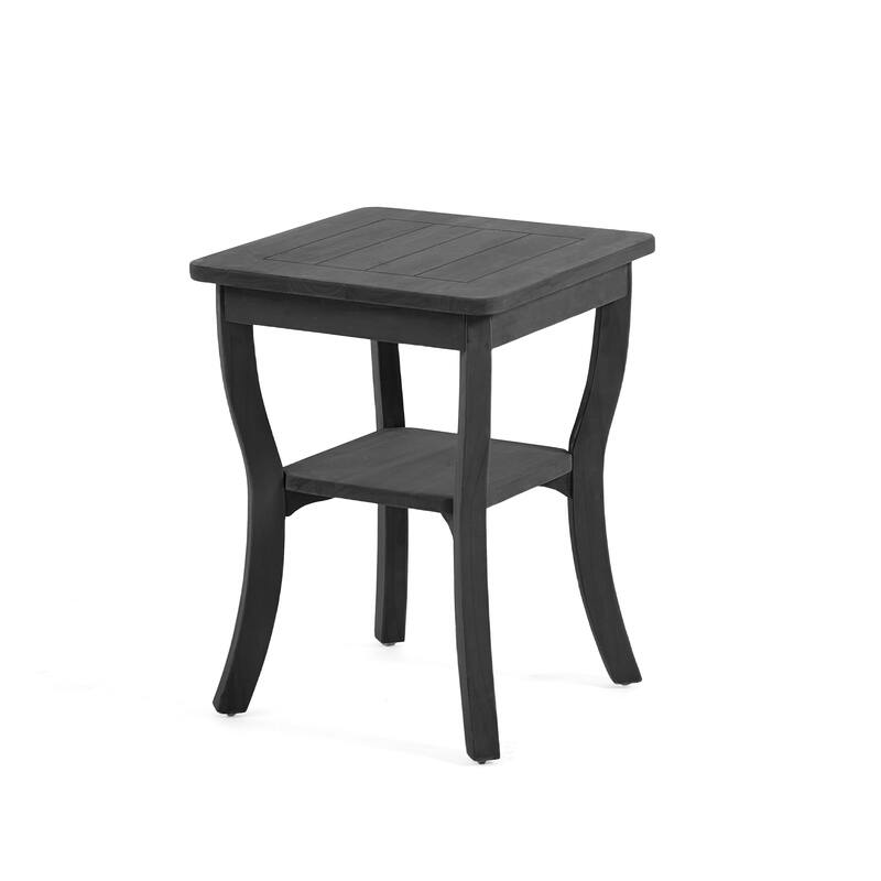 Outdoor Teak Wood Side Table Patio Rectangular Accent Table for Backyard and Porch