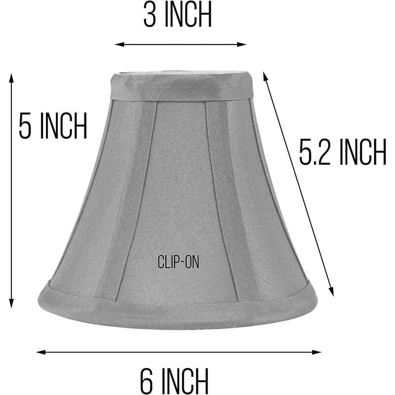 Set of 8 Mini Bell Candelabra Lamp Shade for Chandelier, 3x6x5in (Clip-On)