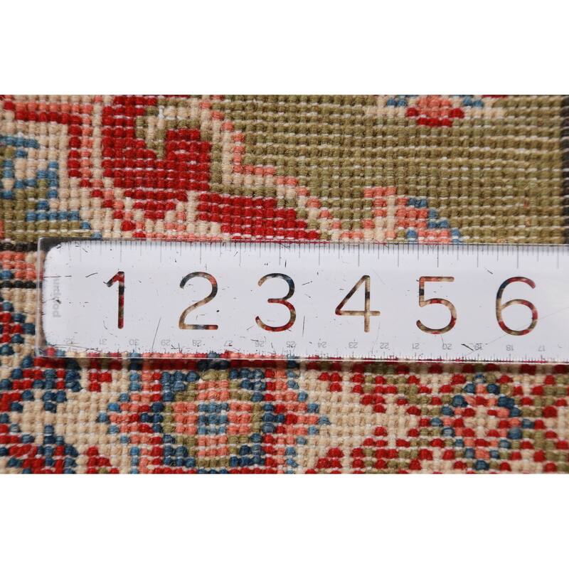 Green Geometric Kazak Oriental Rug Hand-Knotted Wool Carpet - 2'0"x 3'0"