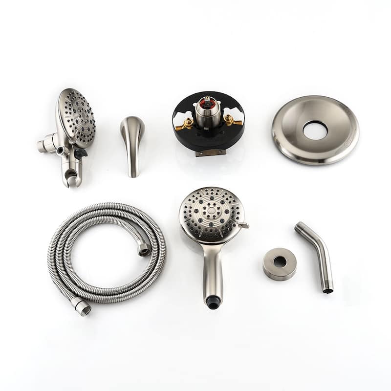 Classic High Pressure Single Handle 6-Spray Patterns Rain shower Head with Handheld Shower (Valve Included)