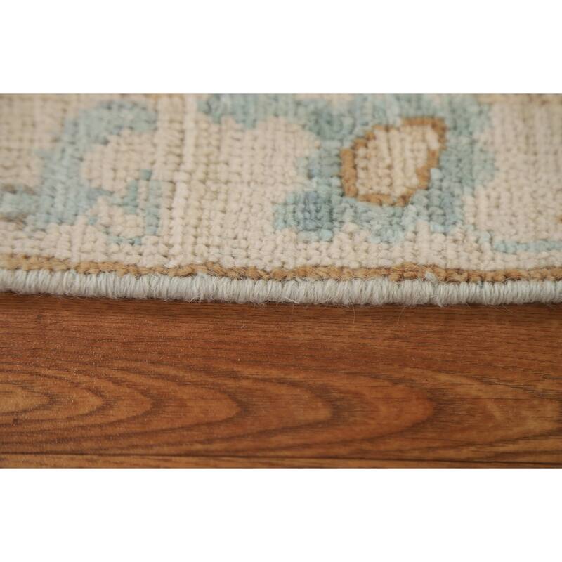 Hand Knotted Oriental 100% Wool Carpet Transitional Geometric Navy Blue & Blues Oushak Area Rug - 2' 11'' X 2' 0''