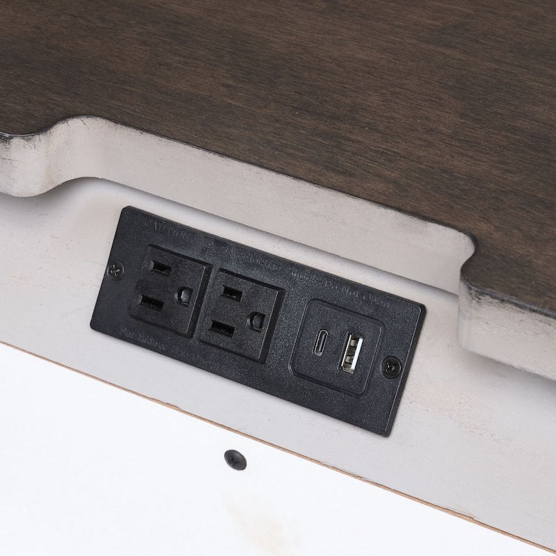 Roundhill Furniture Walcott 4-Piece Bedroom Set with Touch LED Lighting