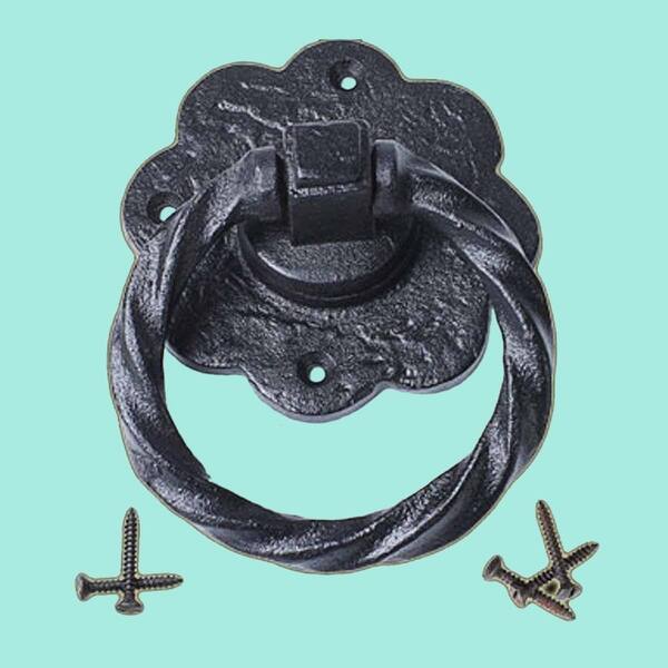 Shop Ring Pull Cabinet Or Drawer Or Door Wrought Iron Black 5
