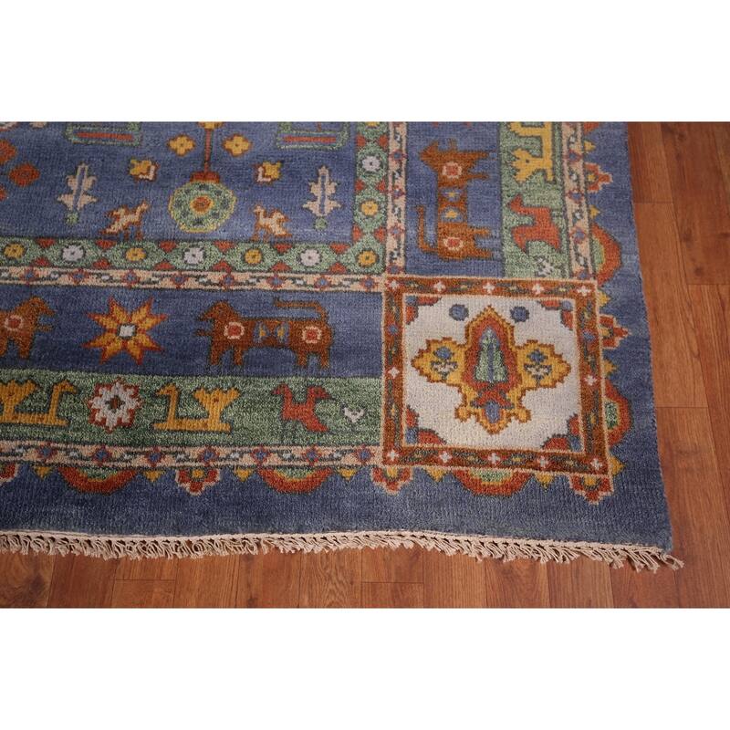 Tribal Geometric Shiraz Oriental Area Rug Hand-Knotted Wool Carpet - 8'11"x 11'6"