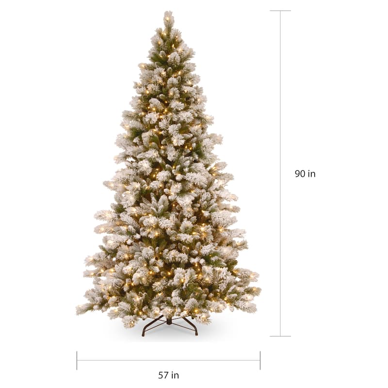 National Tree Company 7.5 ft. Snowy Westwood Pine Tree with Clear Lights - 7.5 Foot