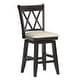 preview thumbnail 44 of 65, Eleanor Double X Back Wood Swivel Bar Stool by iNSPIRE Q Classic Counter Height - Antique Black