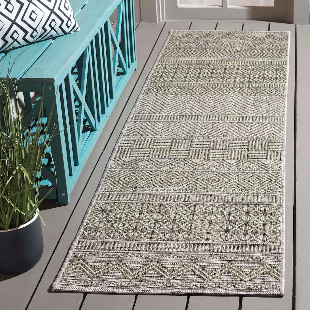 SAFAVIEH Courtyard Rozenn Indoor/ Outdoor Waterproof Patio Backyard Rug - 2'3" x 8' Runner