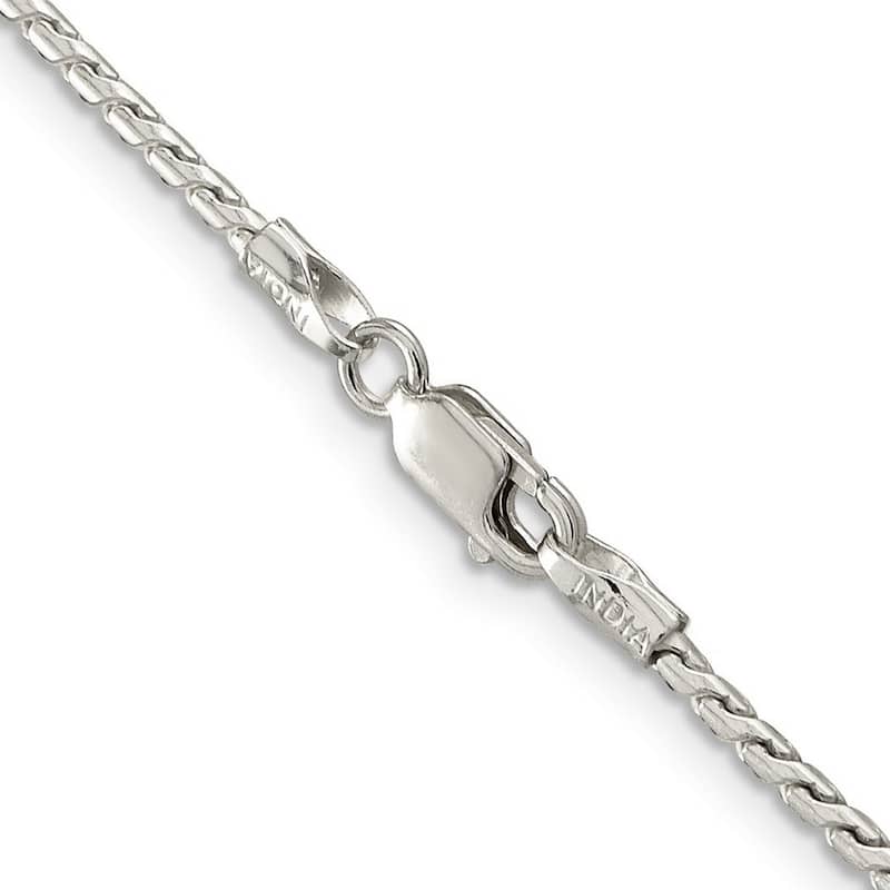Curata 925 Sterling Silver Solid 1.75mm Round Franco Chain Necklace