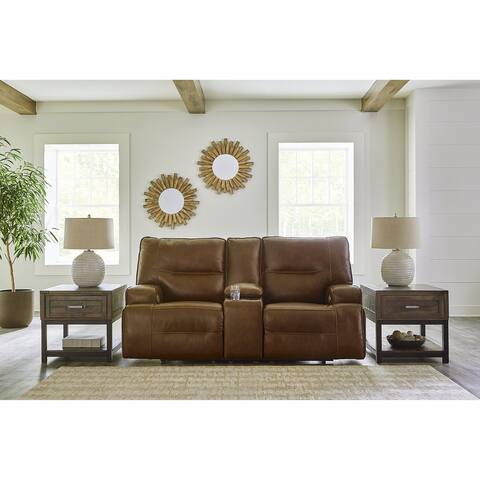 Signature Design by Ashley Francesca Auburn Power Reclining Loveseat with Console and Adjustable Headrest - 82"W x 41"D x 42"H