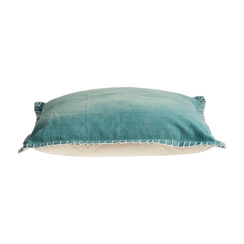 Sevita Gray Barn Piper Down Teal Throw Pillow with Embroidered Edges