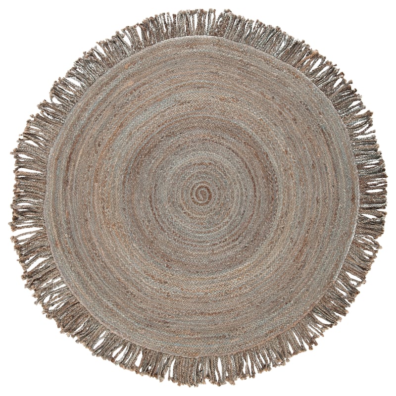 SAFAVIEH, Handmade Braided Bronagh Jute Fringe Round Rug
