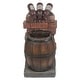 preview thumbnail 2 of 3, Resin Wine Bottle and Barrel Outdoor Fountain with LED Lights