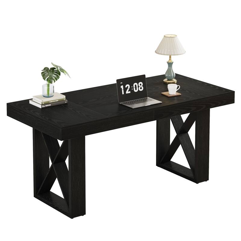 63-Inch Long Wood Computer Desk/Table, Study Writing Gaming Work Executive Desk for Home Office