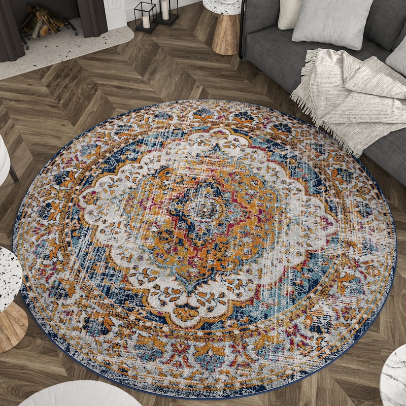 Gematria Bohemian & Eclectic Medallion Indoor Area Rug