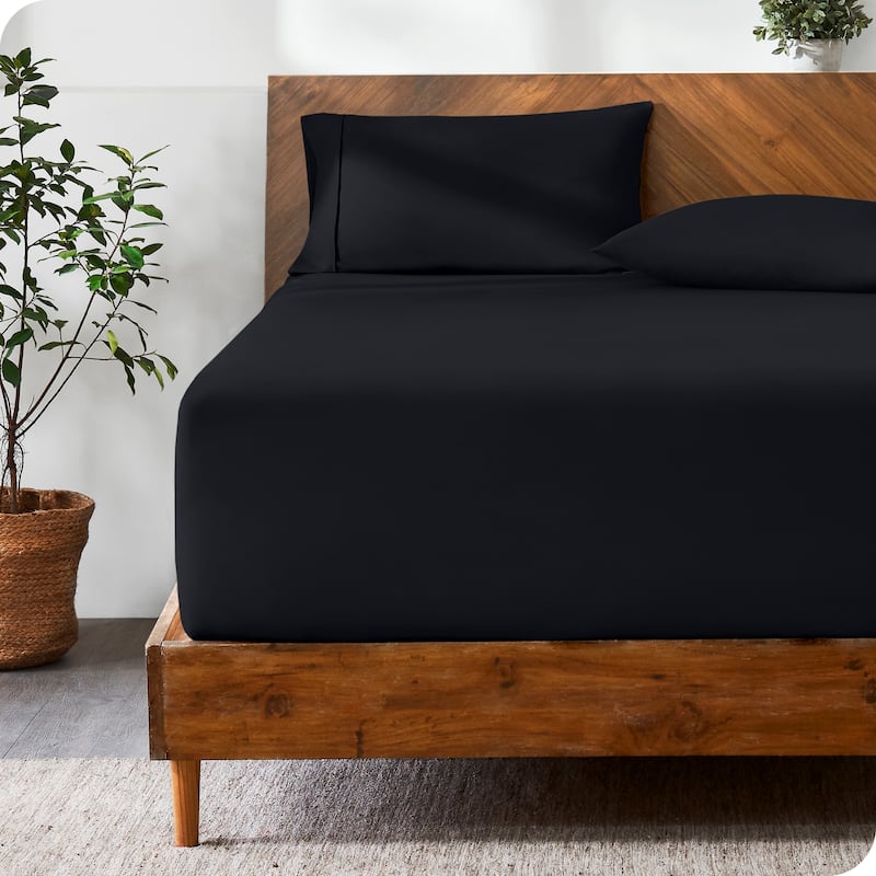 Bare Home Ultra-Soft Microfiber 22 Inch Extra Deep Pocket Fitted Sheet - King - Black