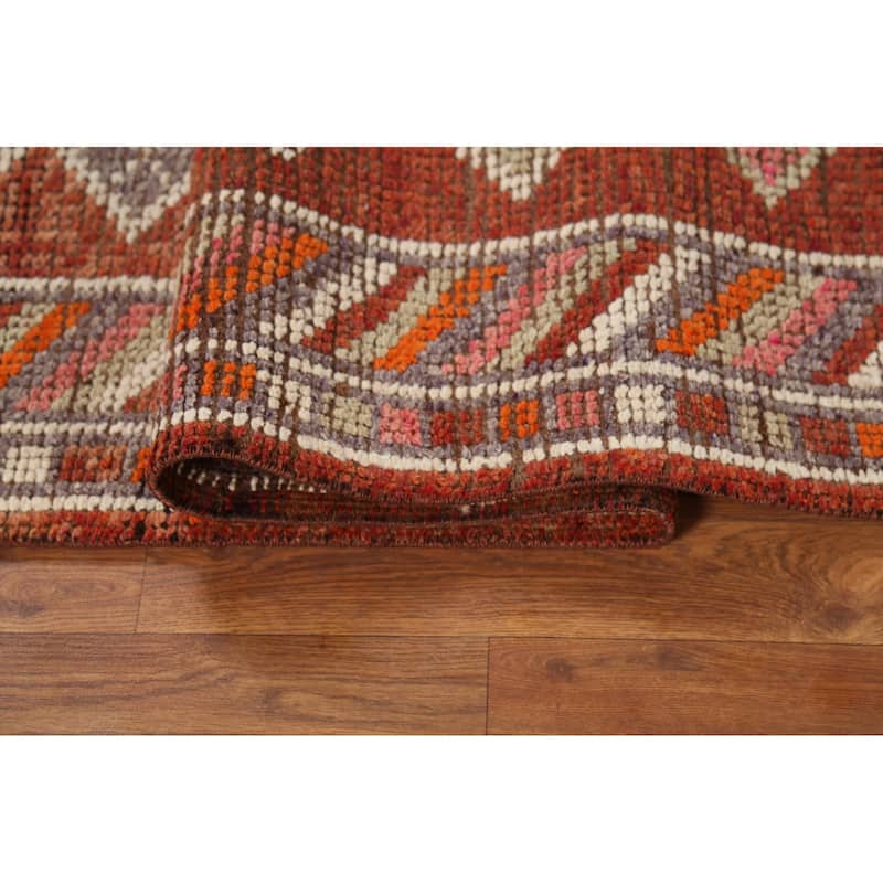 Oushak Turkish Vintage Runner Rug Foyer Hand-Knotted Wool Carpet - 2'11"x 12'9"