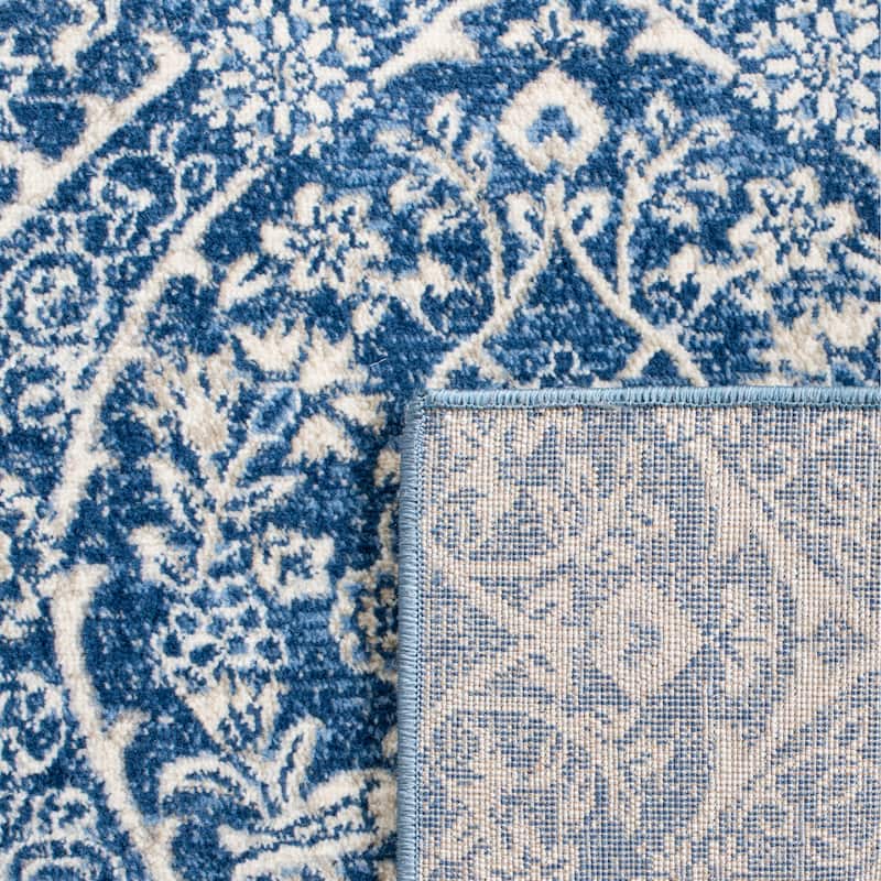 SAFAVIEH Brentwood Rosalba Traditional Oriental Rug - 2' x 10' Runner - Navy/Light Grey