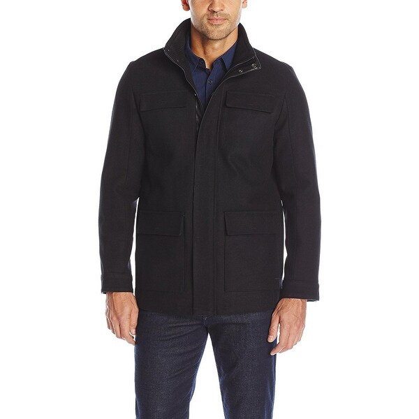 Calvin klein mock neck wool blend coat clearance