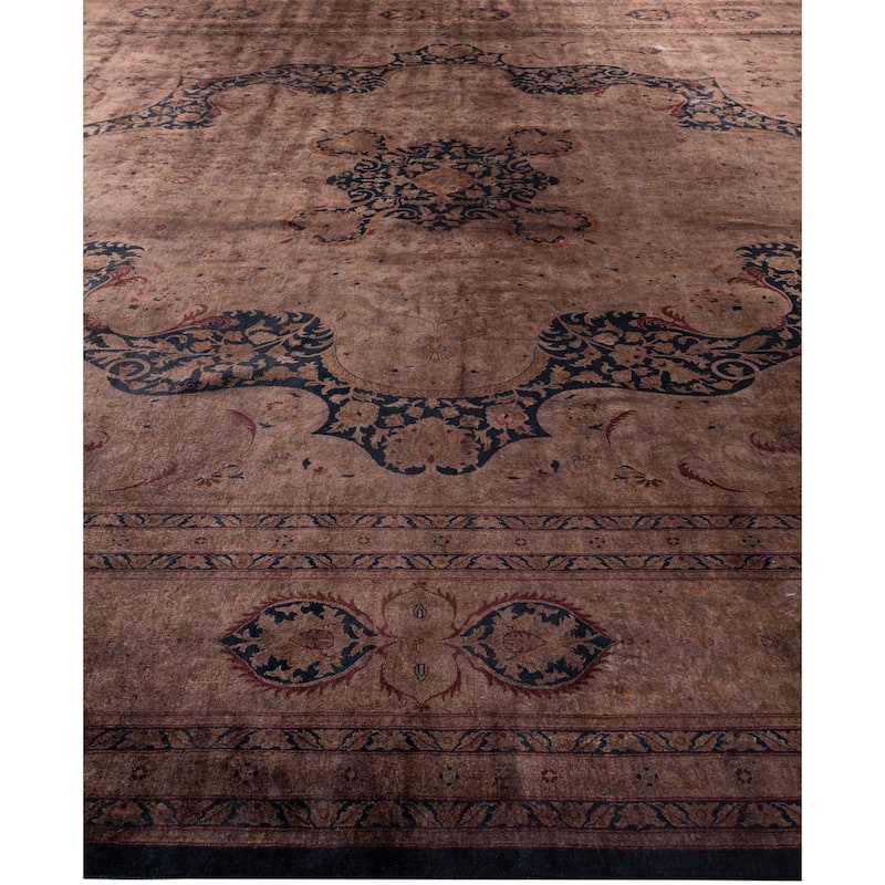 Overdyed One-of-a-Kind Hand-Knotted Area Rug - Brown - 12' 1" x 17' 10"