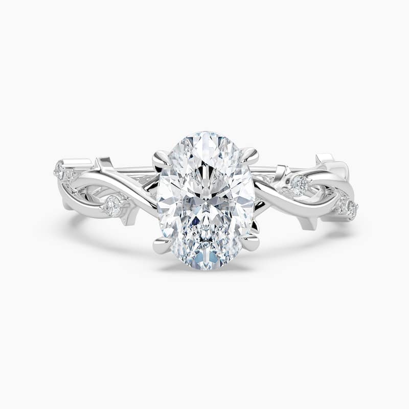 Auriya 14K Gold Lab Grown Diamond Oval Twisted Vine Engagement Ring 1.03 - 5.03ct. tw. (F-G, VS) - 2.00 carats - 9 - White