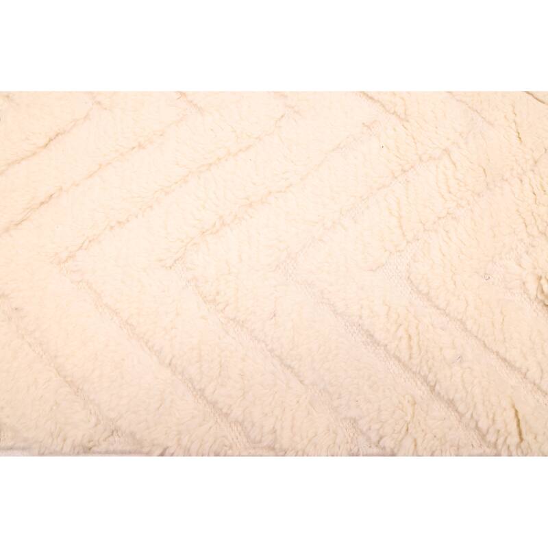 ECARPETGALLERY Hand-knotted Tangier Cream Wool Rug - 6'7 x 9'7