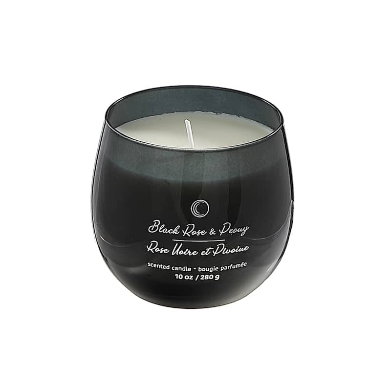 10Oz High Gloss Curved Candle Black Rose & Peony - N/A