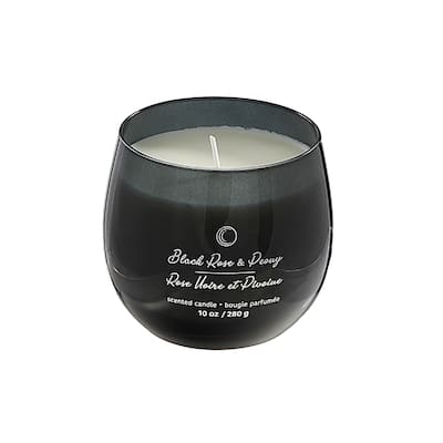 10Oz High Gloss Curved Candle Black Rose & Peony - N/A