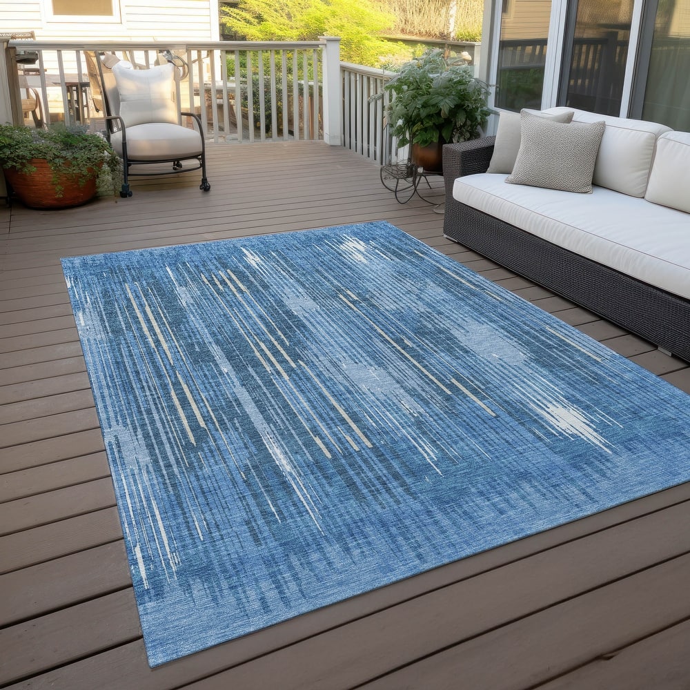 Machine Washable Indoor/ Outdoor Chantille Abstract Ombre Rug